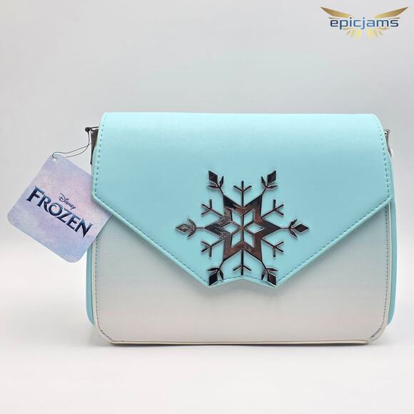 Loungefly Disney Frozen Elsa Snowflake Glitter Crossbody Bag New - Picture 4 of 5